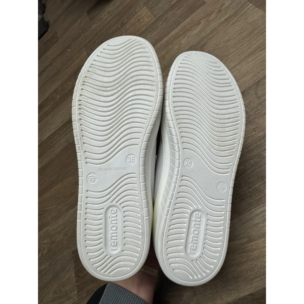 Remonte Women Pastel Colorblock Leather Sneakers Side Zip Low Top White Yellow - Picture 9 of 9